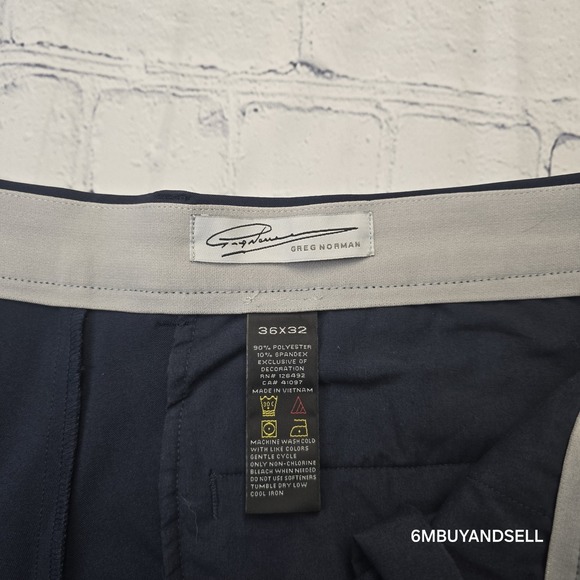 Greg Norman Ultimate Travel Navy‎ Blue Men's 36x32 Golf Dress Slacks Pants Vjone - Picture 2 of 11